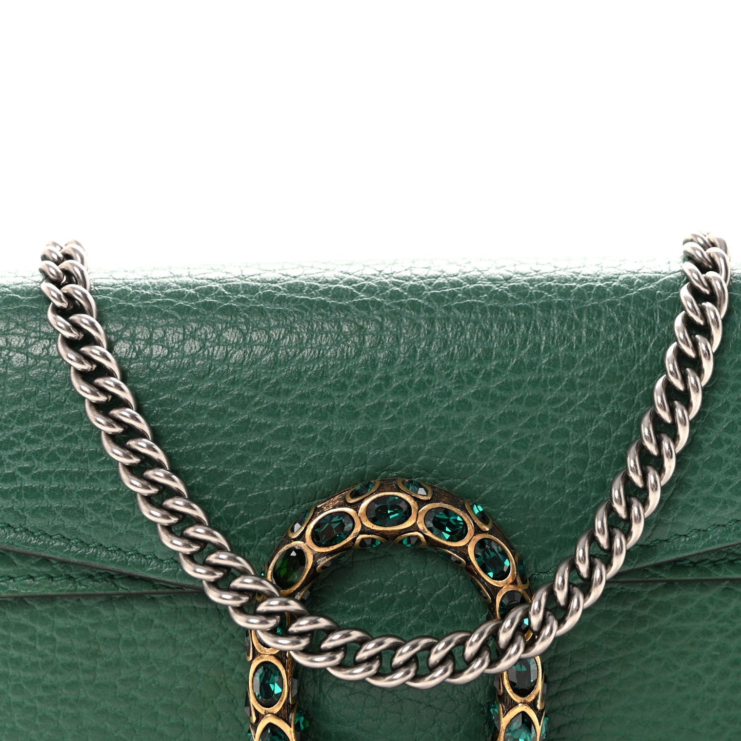 Dollar Calfskin Crystal Super Mini Dionysus Shoulder Bag Emerald