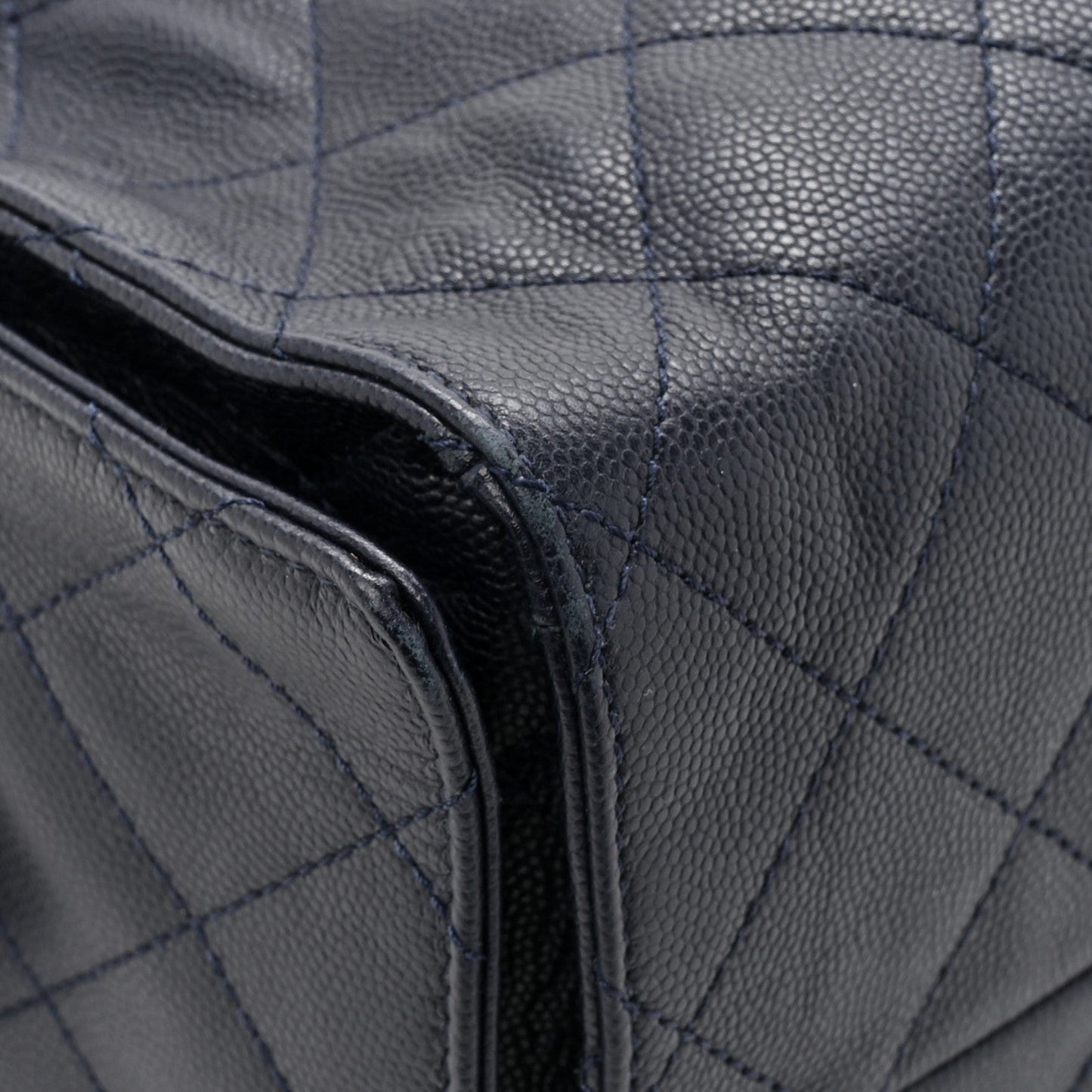 Caviar Quilted Medium Chanel 25 Handbag Dark Navy