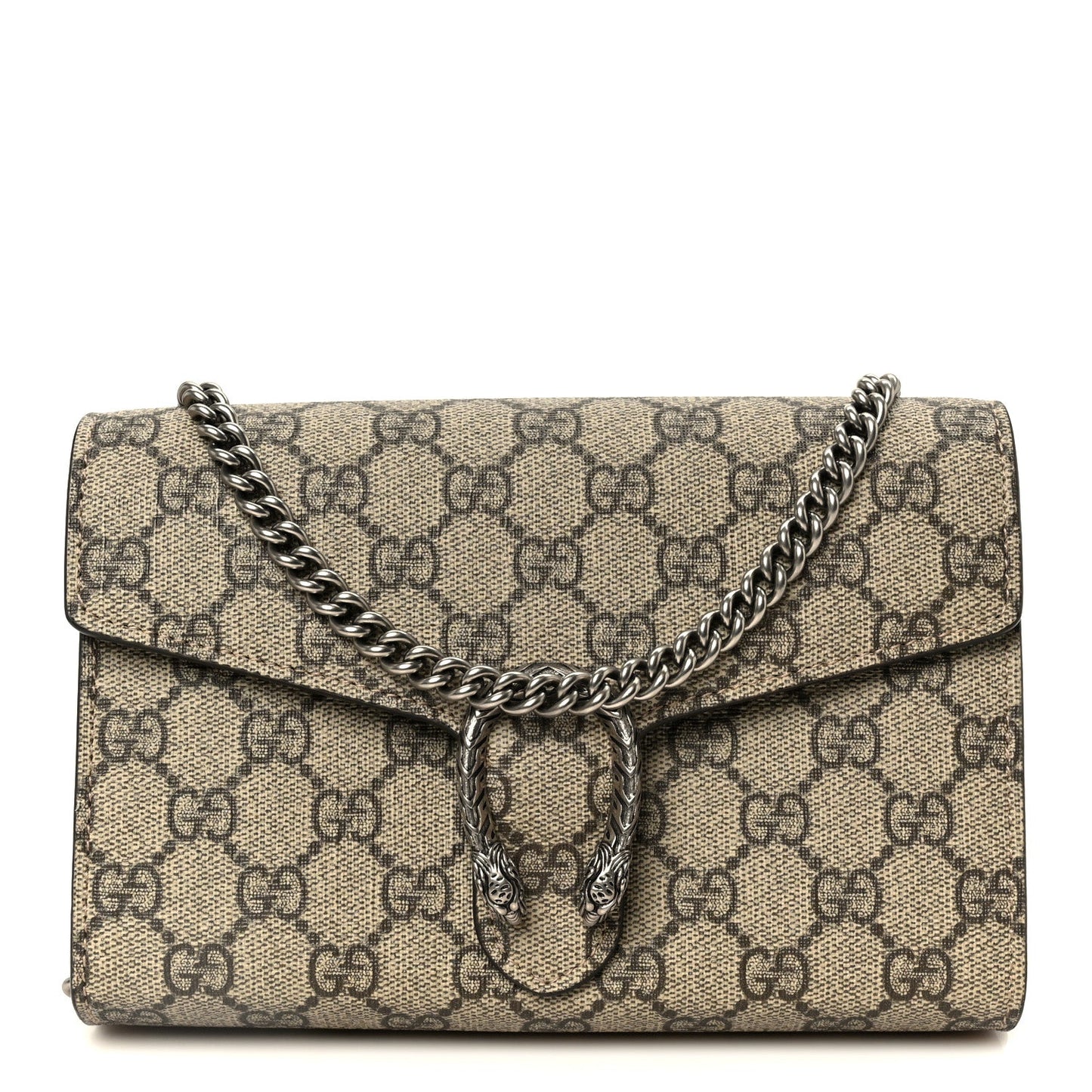 GG Supreme Monogram Mini Dionysus Chain Wallet Beige Taupe