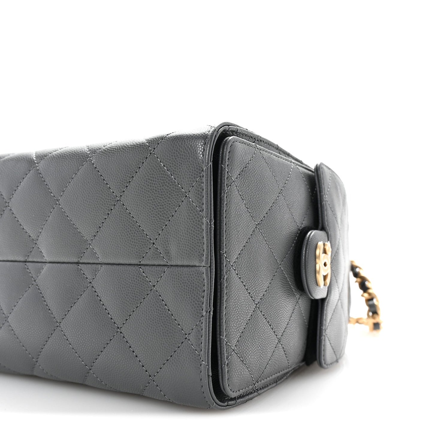 Caviar Quilted Small Chanel 25 Handbag Dark Grey