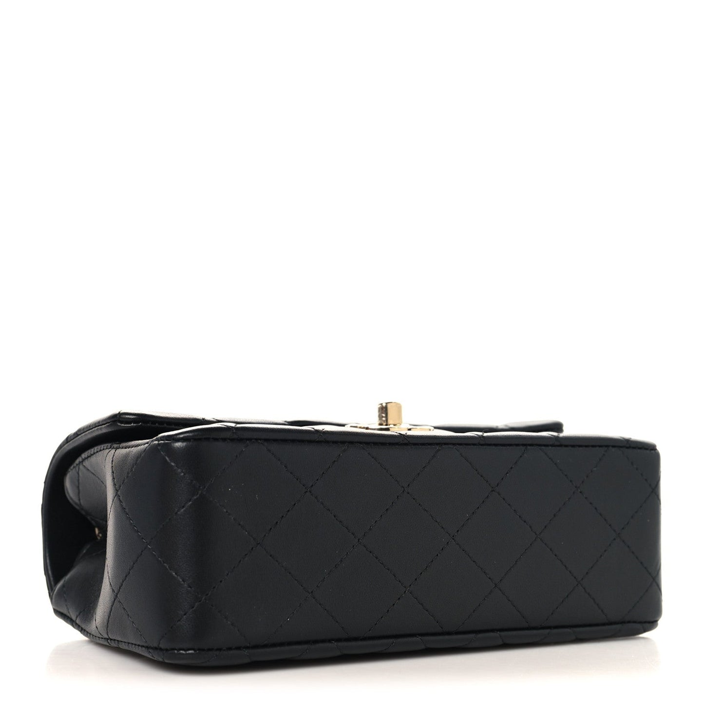 Lambskin Quilted Mini Rectangular Flap Black