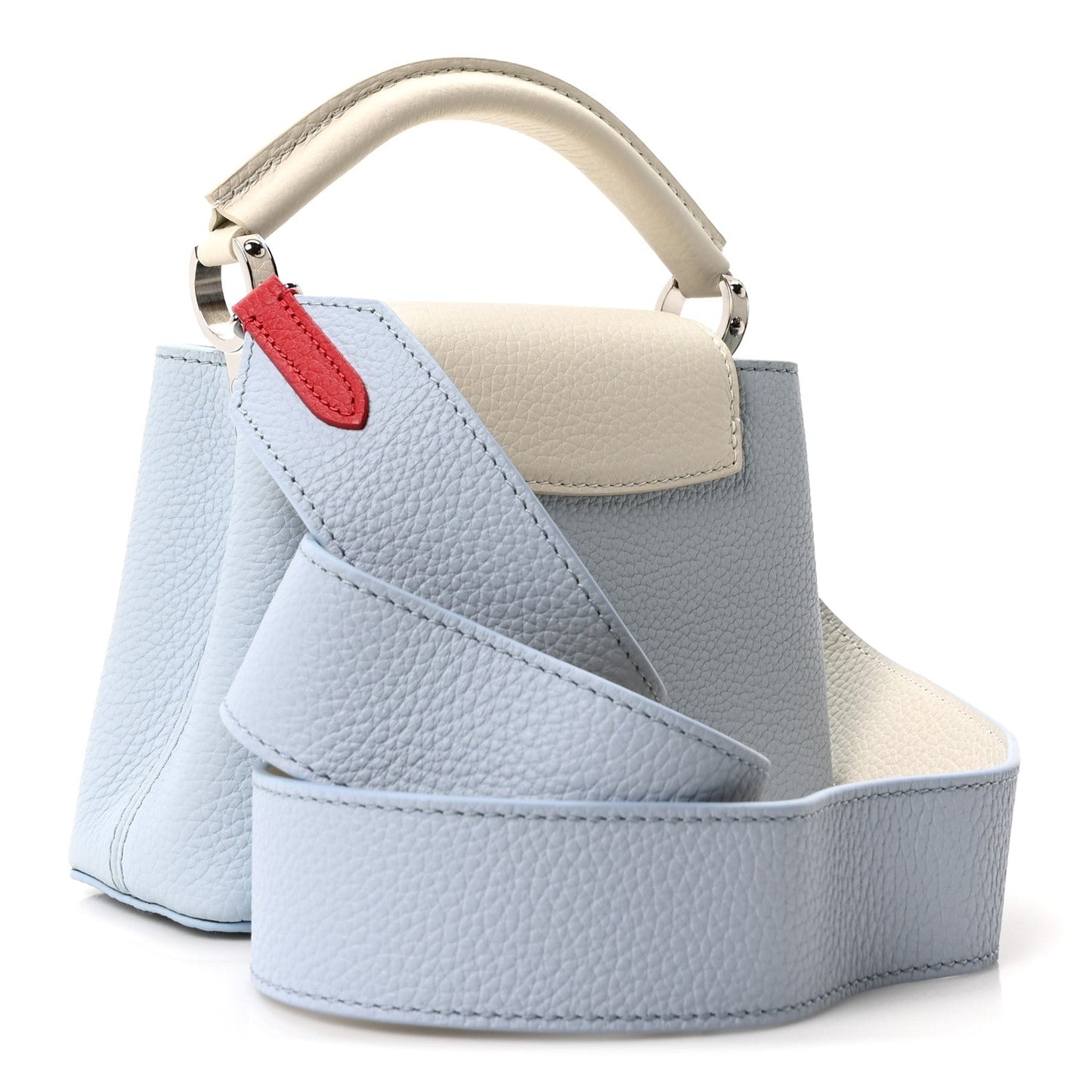 Taurillon Capucines Mini Light Blue White Red