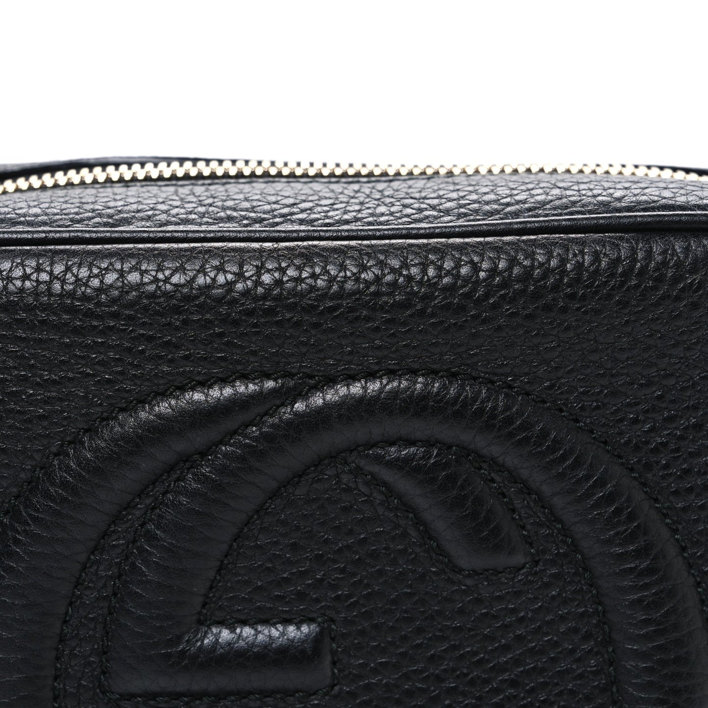 Pebbled Calfskin Small Soho Disco Bag Black