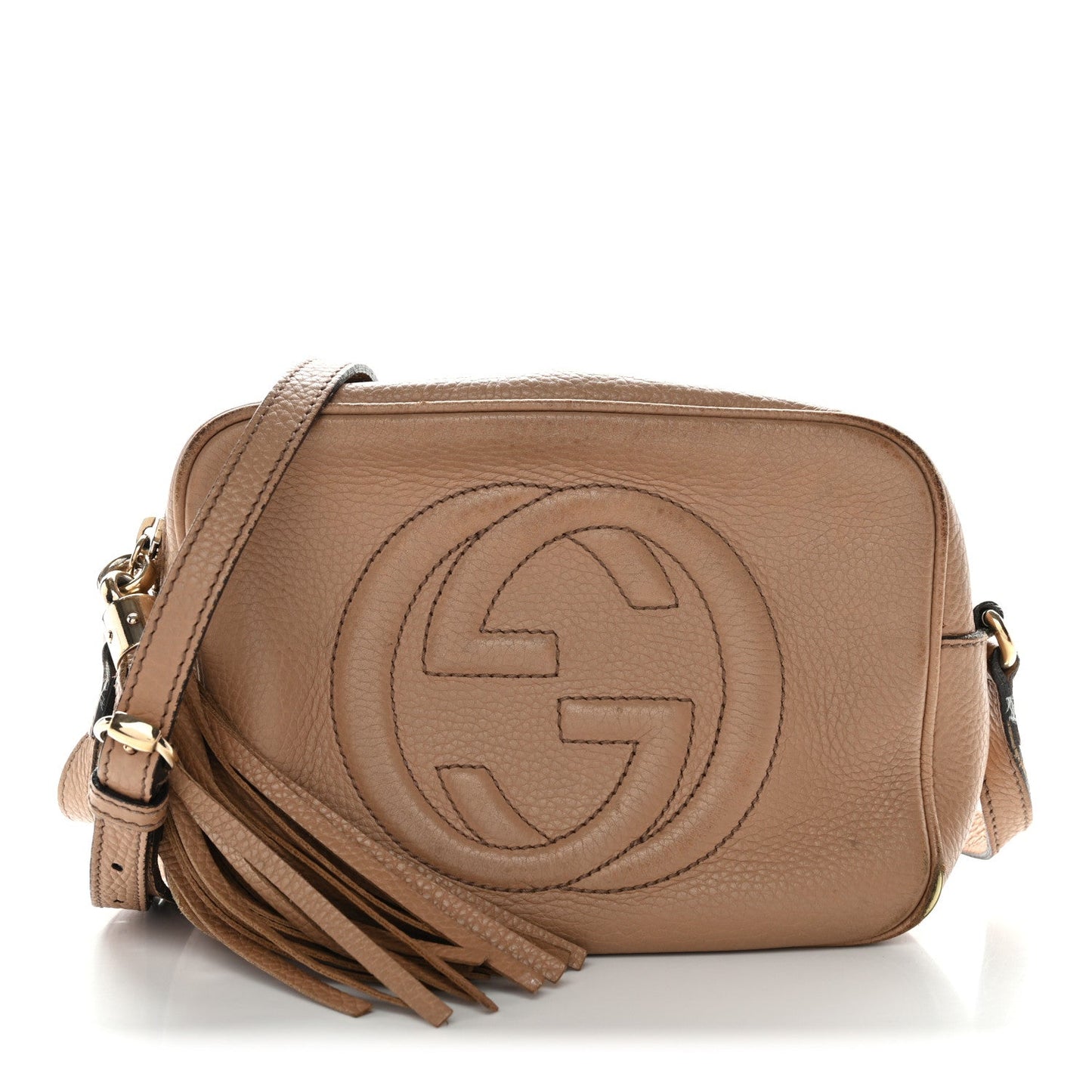 Pebbled Calfskin Small Soho Disco Bag Camelia