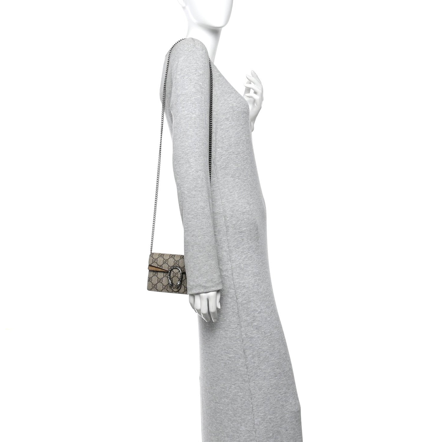 GG Supreme Monogram Super Mini Dionysus Shoulder Bag Taupe