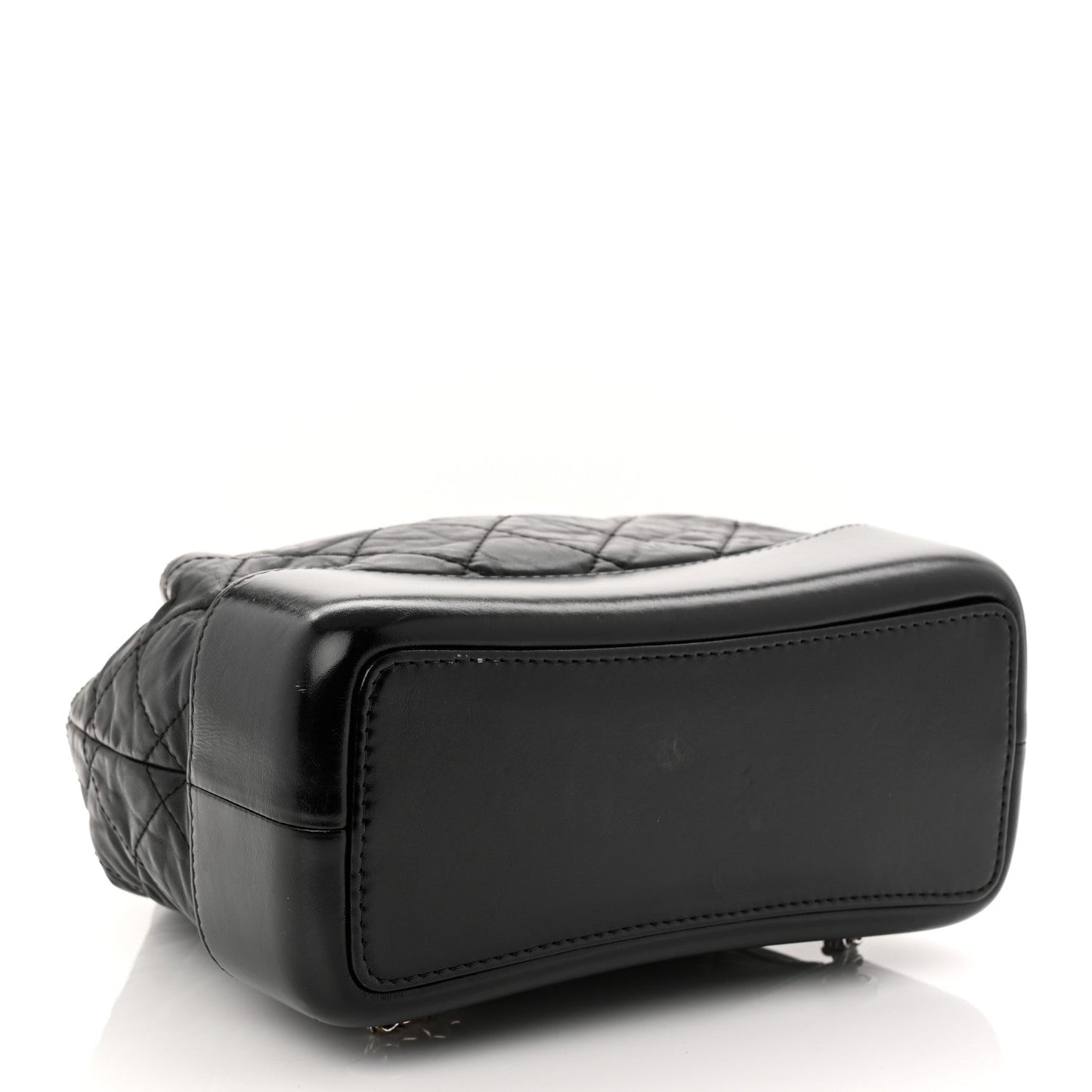 Aged Calfskin Quilted Small Gabrielle Backpack Black