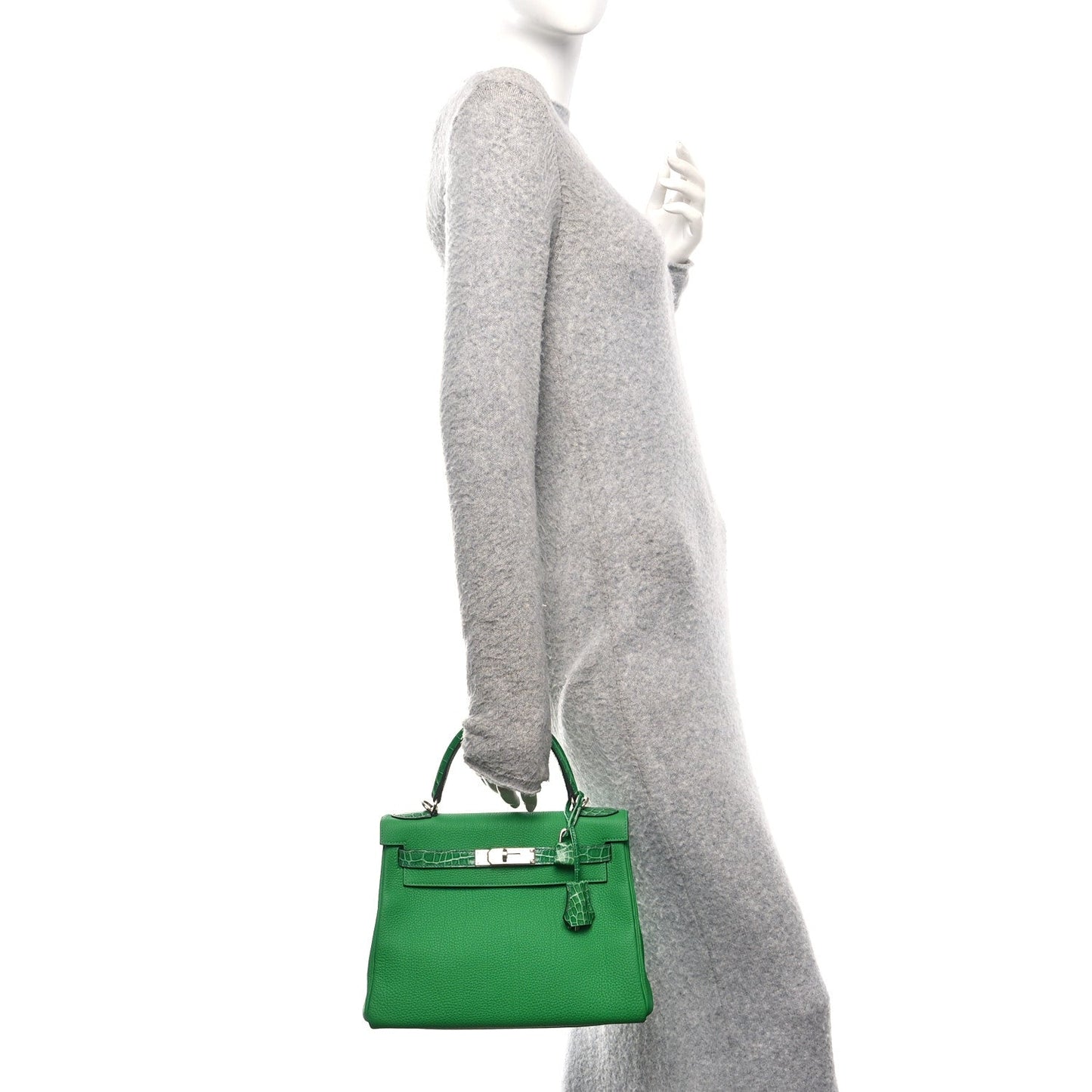 Togo Shiny Niloticus Crocodile Kelly Retourne Touch 28 Bambou