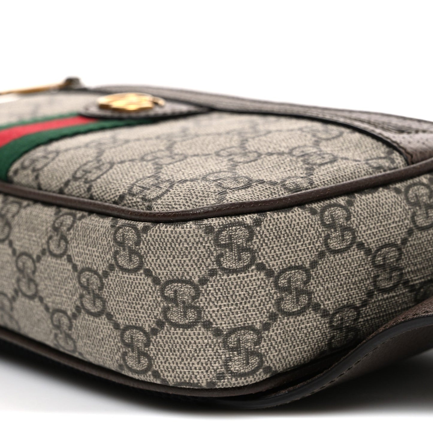 Soft GG Supreme Monogram Medium Ophidia Belt Bag Dark Brown