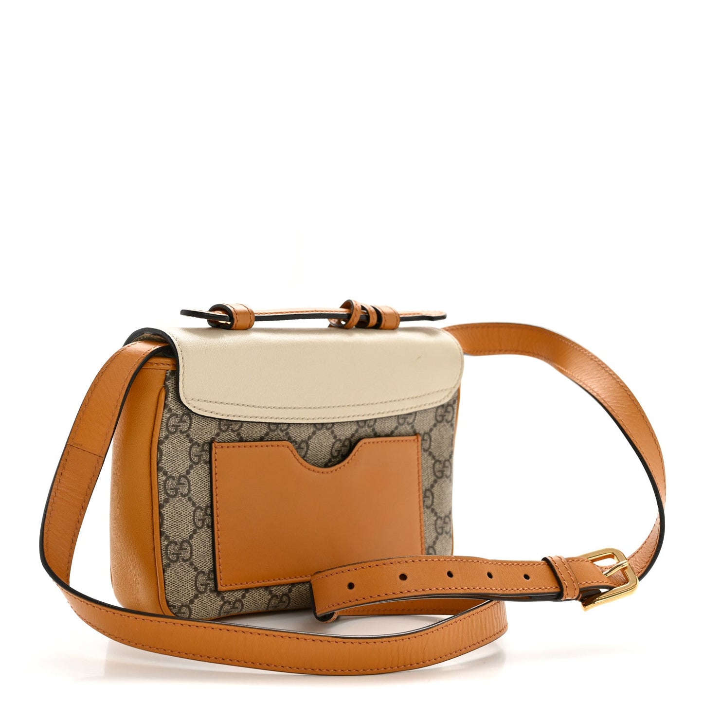 GG Supreme Monogram Calfskin Mini Padlock Flap Pocket Shoulder Bag Beige Mystic White Sun Oil