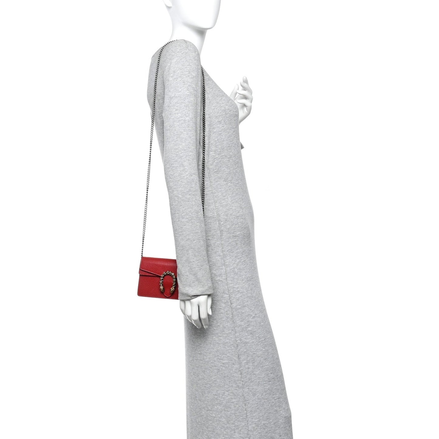Dollar Calfskin Swarovski Crystal Small Dionysus Shoulder Bag Hibiscus Red