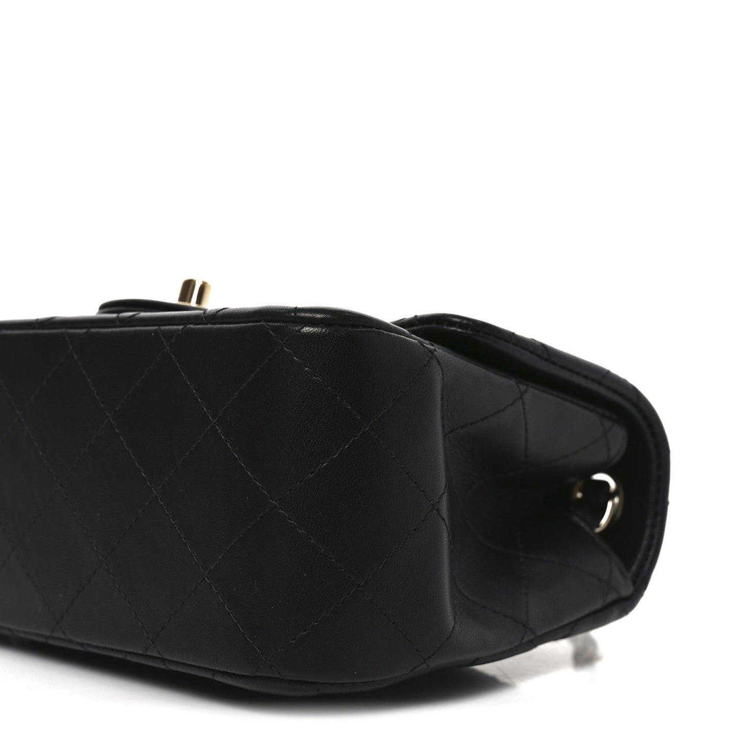 Lambskin Quilted Mini Square Flap Black