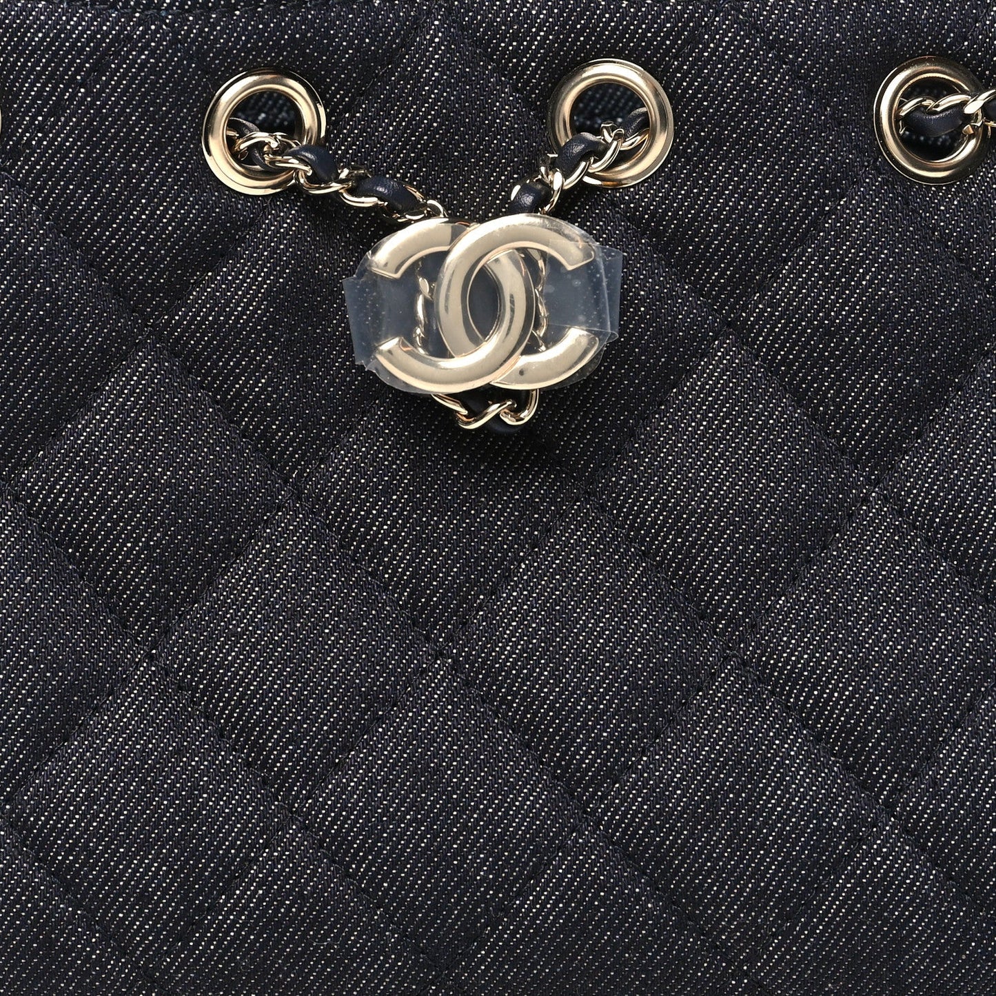 Denim Quilted Mini Chanel 25 Handbag Dark Blue