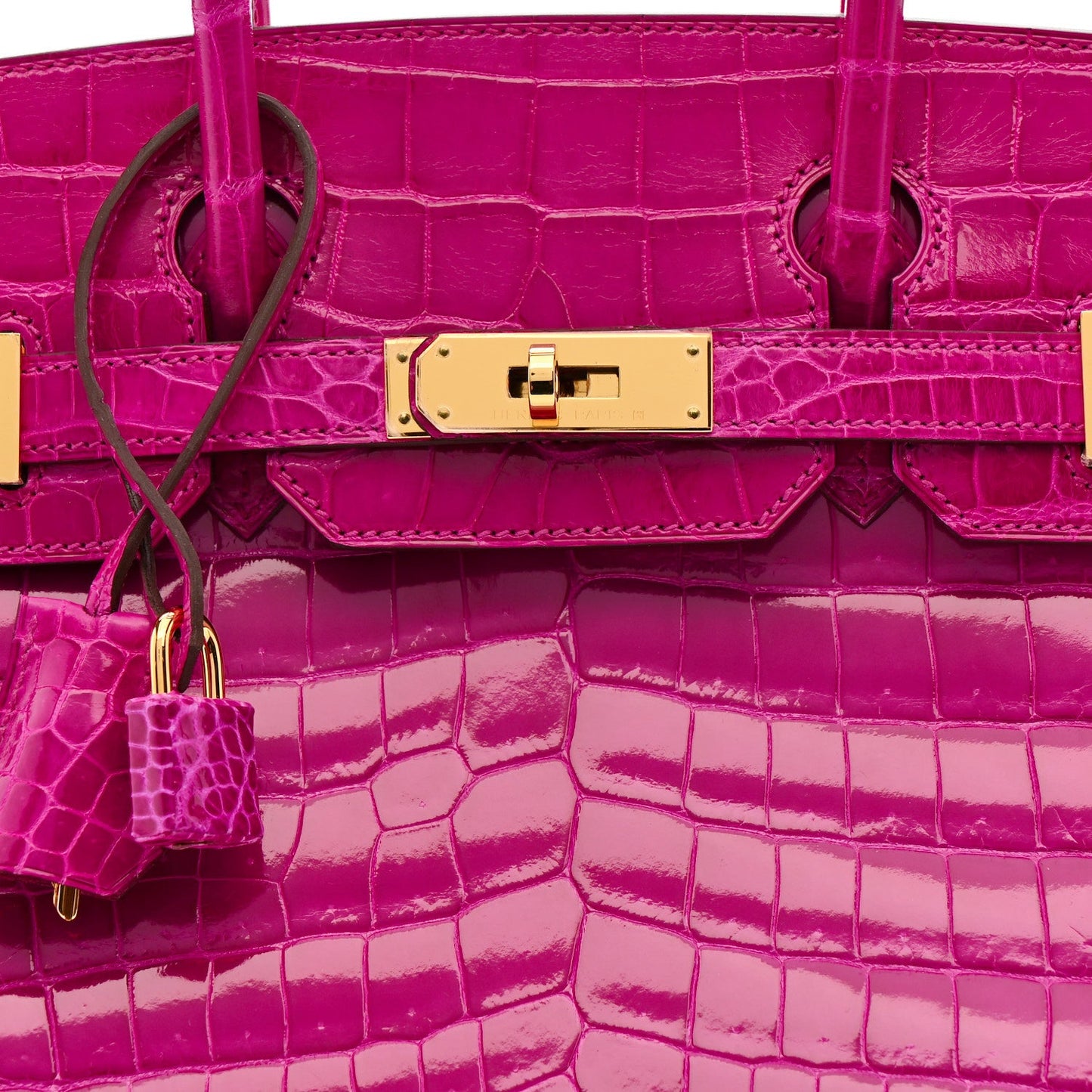 Shiny Niloticus Crocodile Birkin 30 Rose Scheherazade