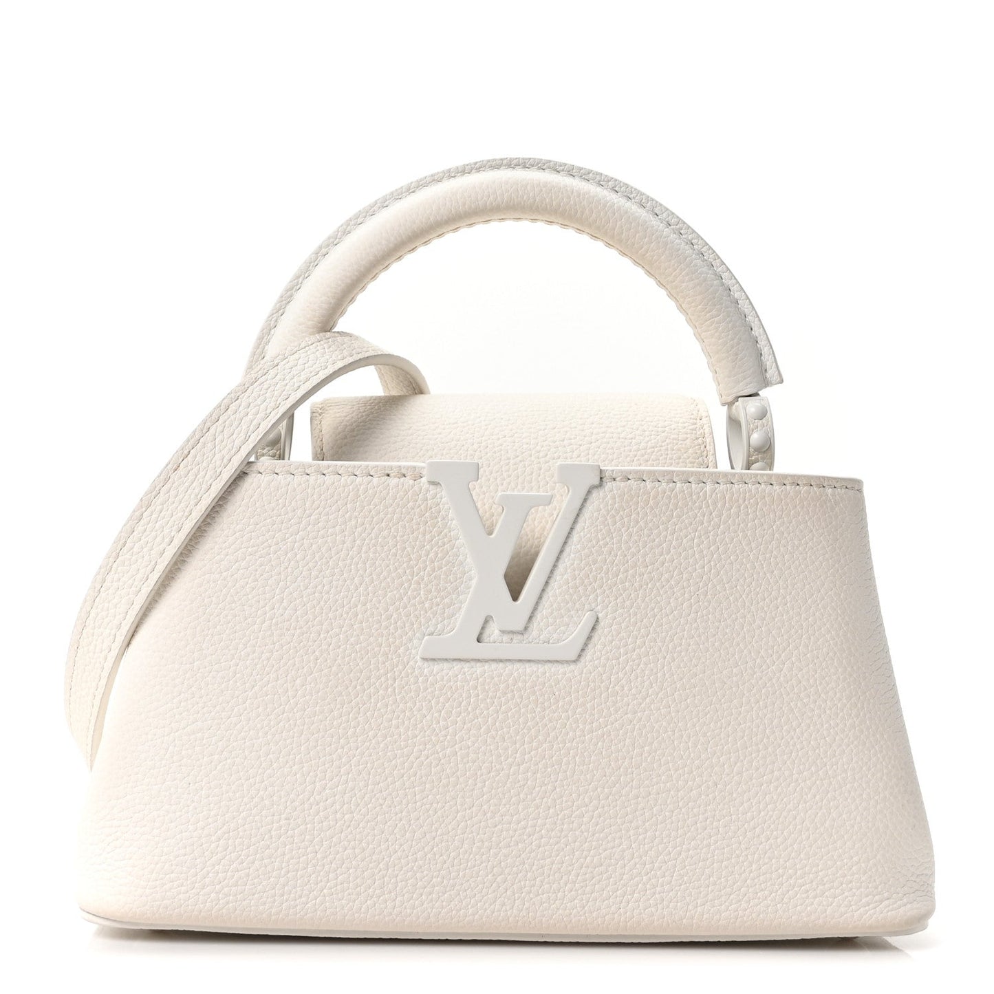 Taurillon Capucines East West Mini Optic White