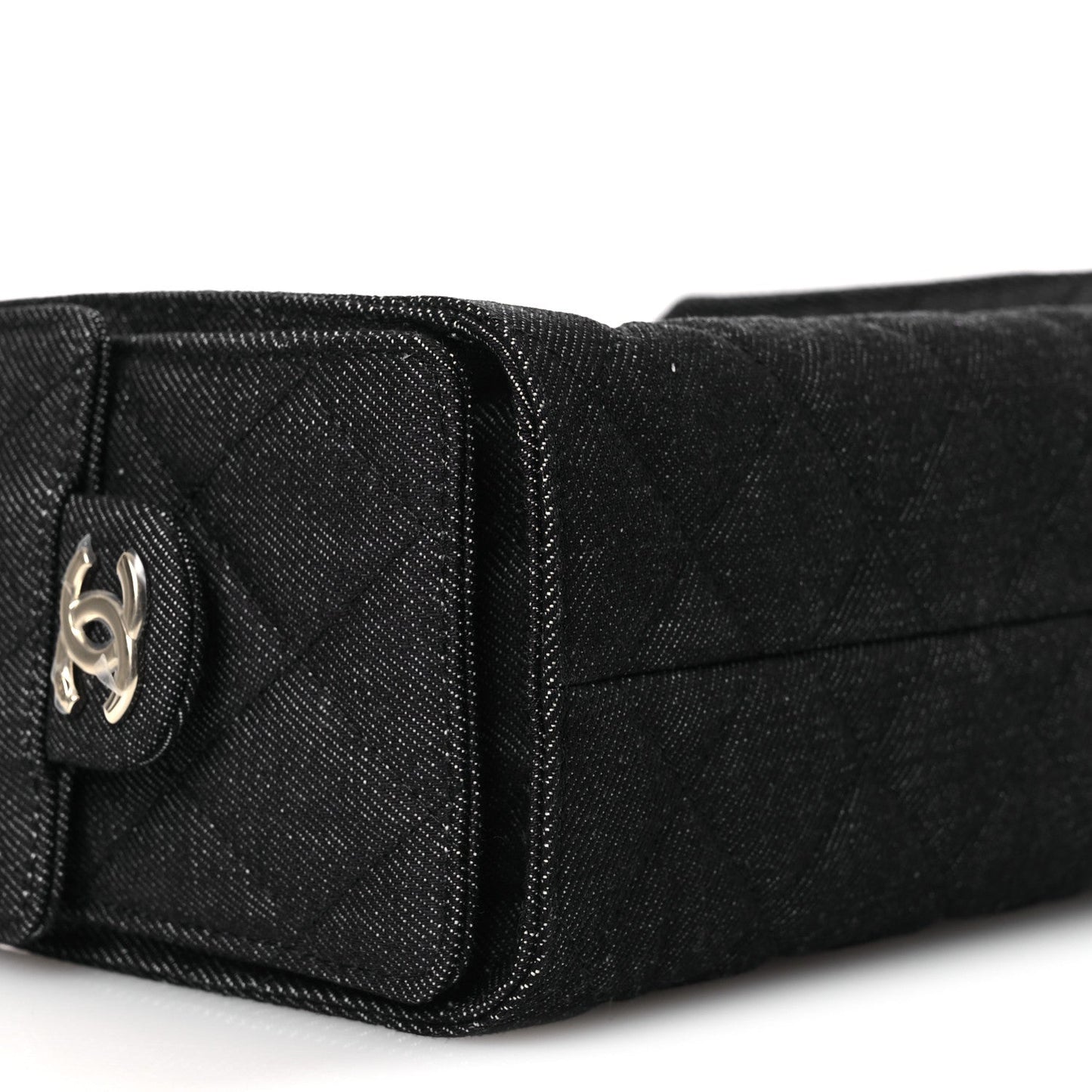 Denim Quilted Mini Chanel 25 Handbag Dark Blue