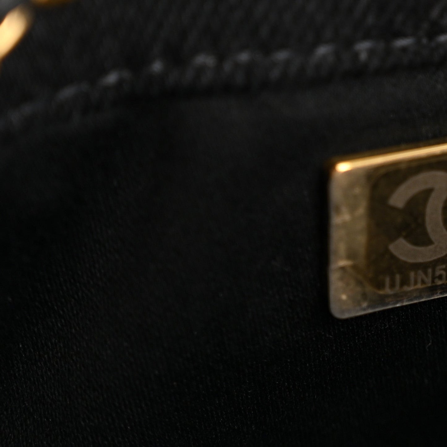 Washed Denim Quilted Small Chanel 25 Handbag Black