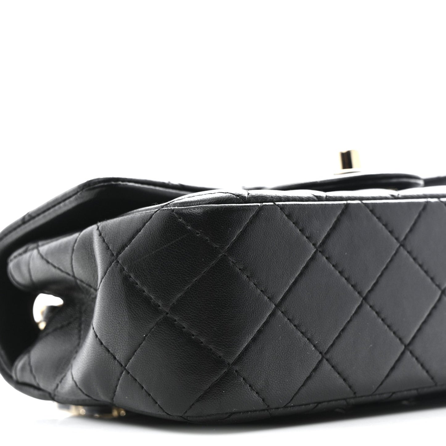 Lambskin Quilted Mini Rectangular Flap Black