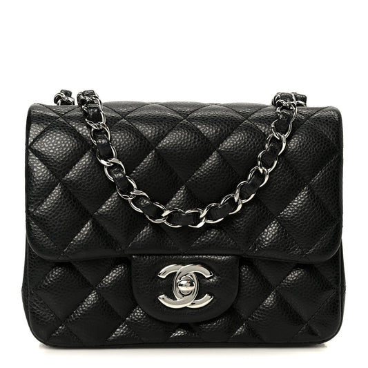 Caviar Quilted Mini Square Flap Black