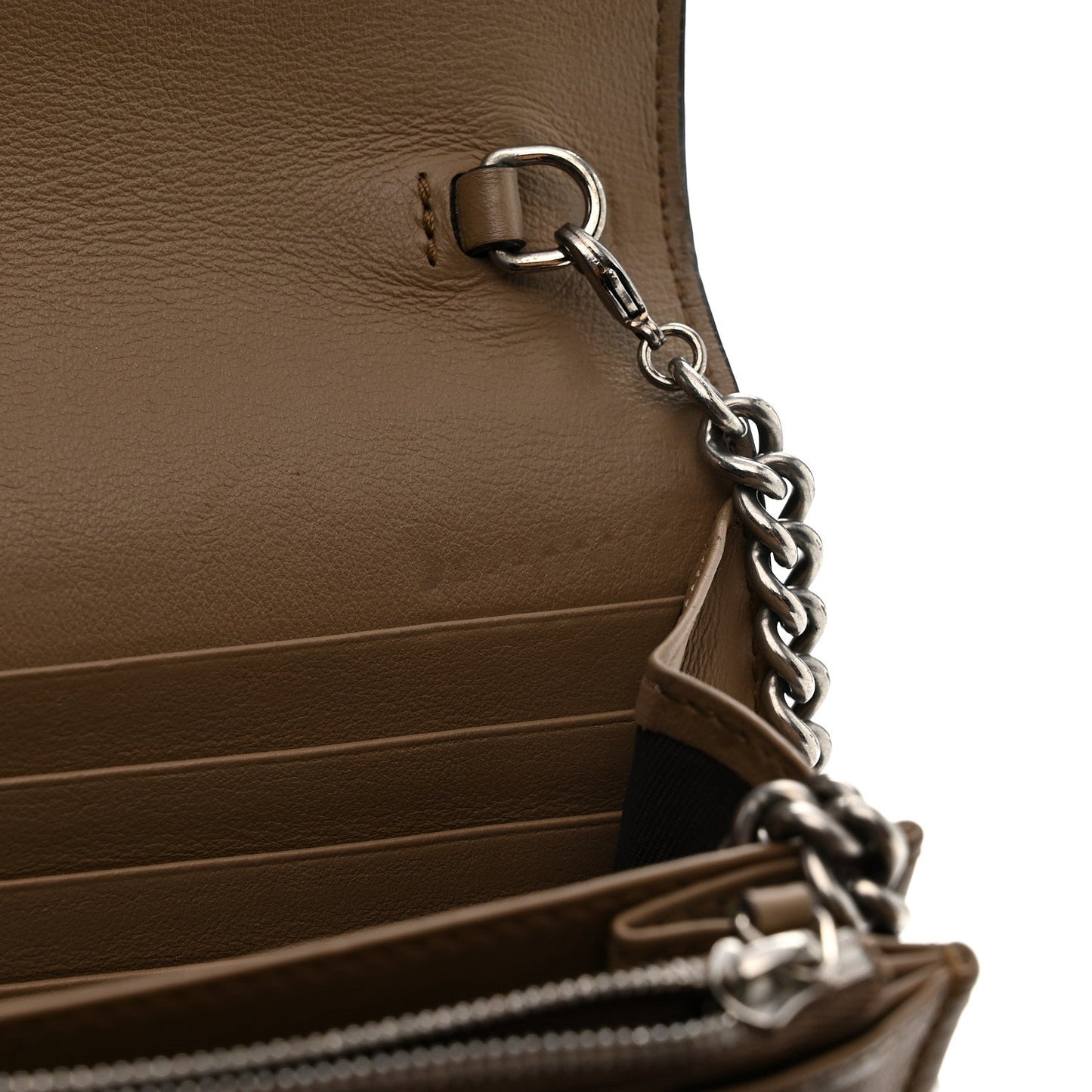 GG Supreme Monogram Mini Dionysus Chain Wallet Beige Taupe
