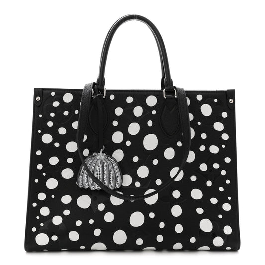 Monogram Kusama Dots Onthego MM Black White