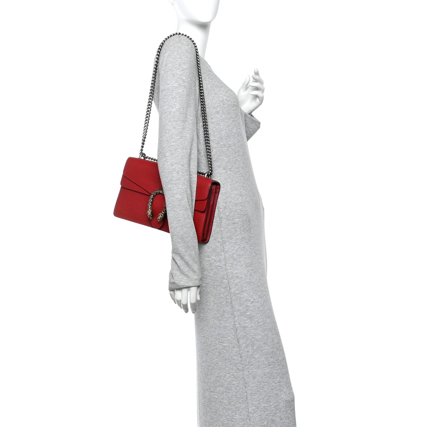 Dollar Calfskin Swarovski Crystal Small Dionysus Shoulder Bag Hibiscus Red