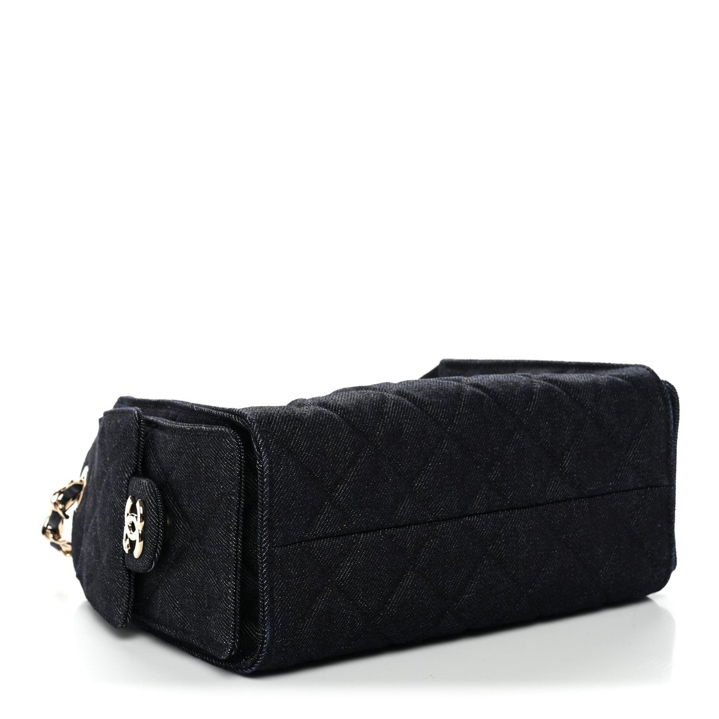 Denim Quilted Mini Chanel 25 Handbag Dark Blue