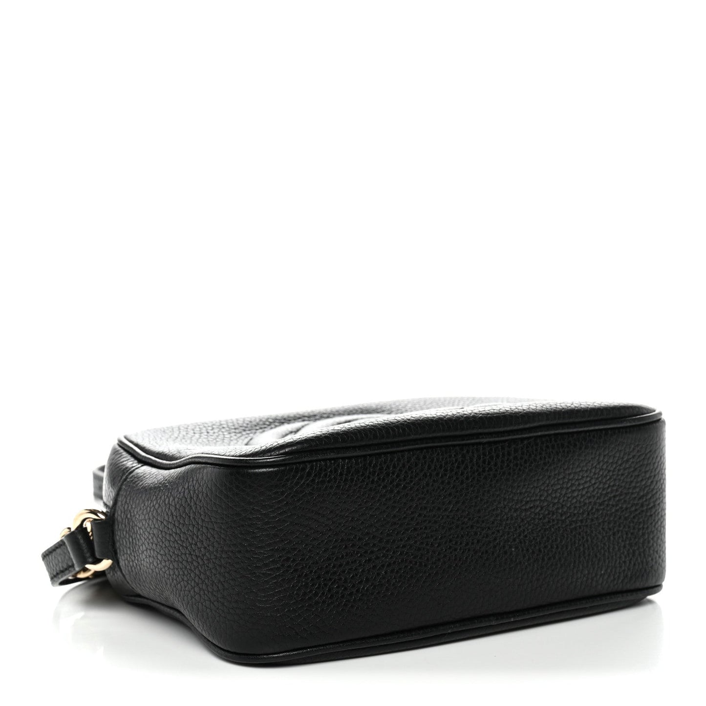 Pebbled Calfskin Small Soho Disco Bag Black