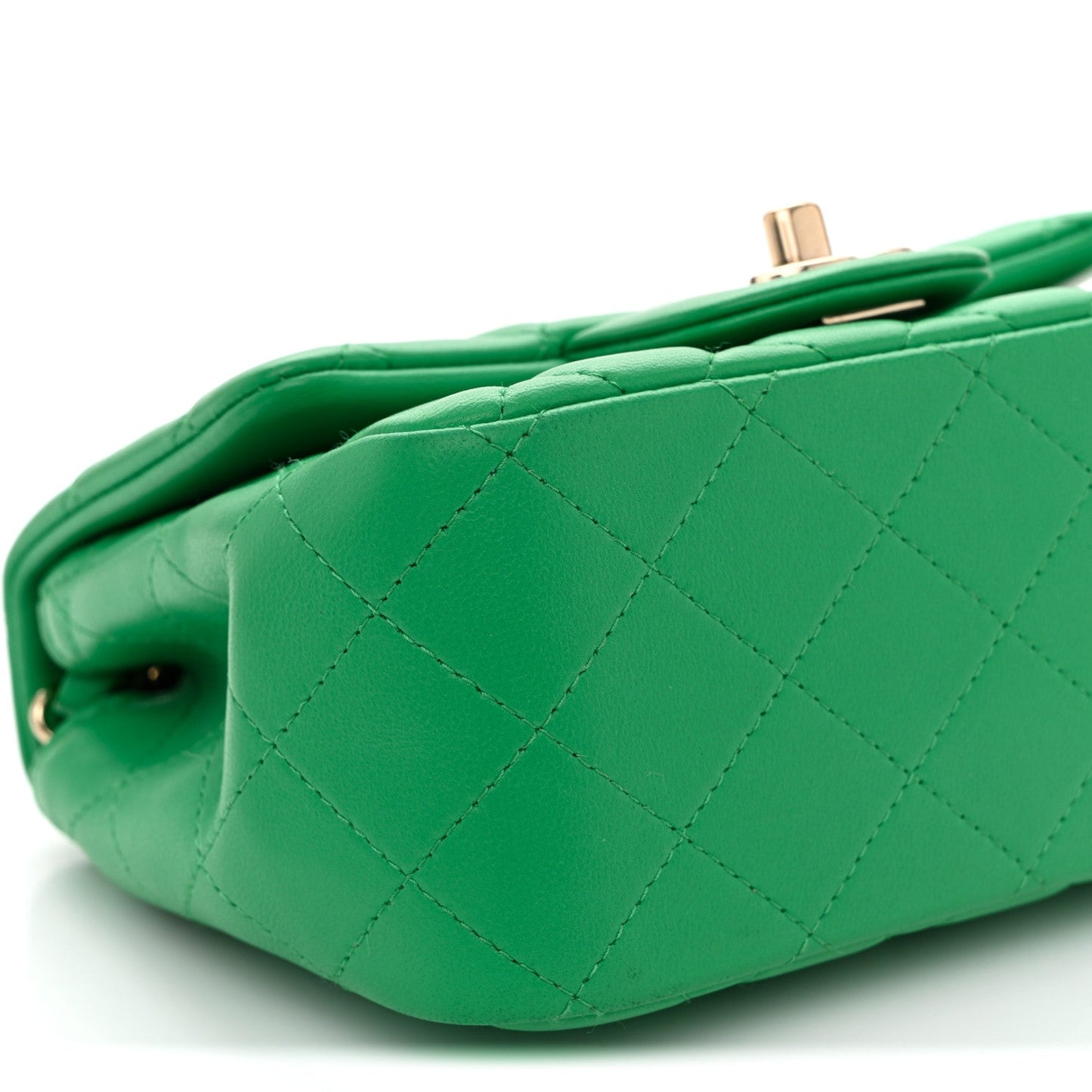 Lambskin Quilted Mini Square Flap Green