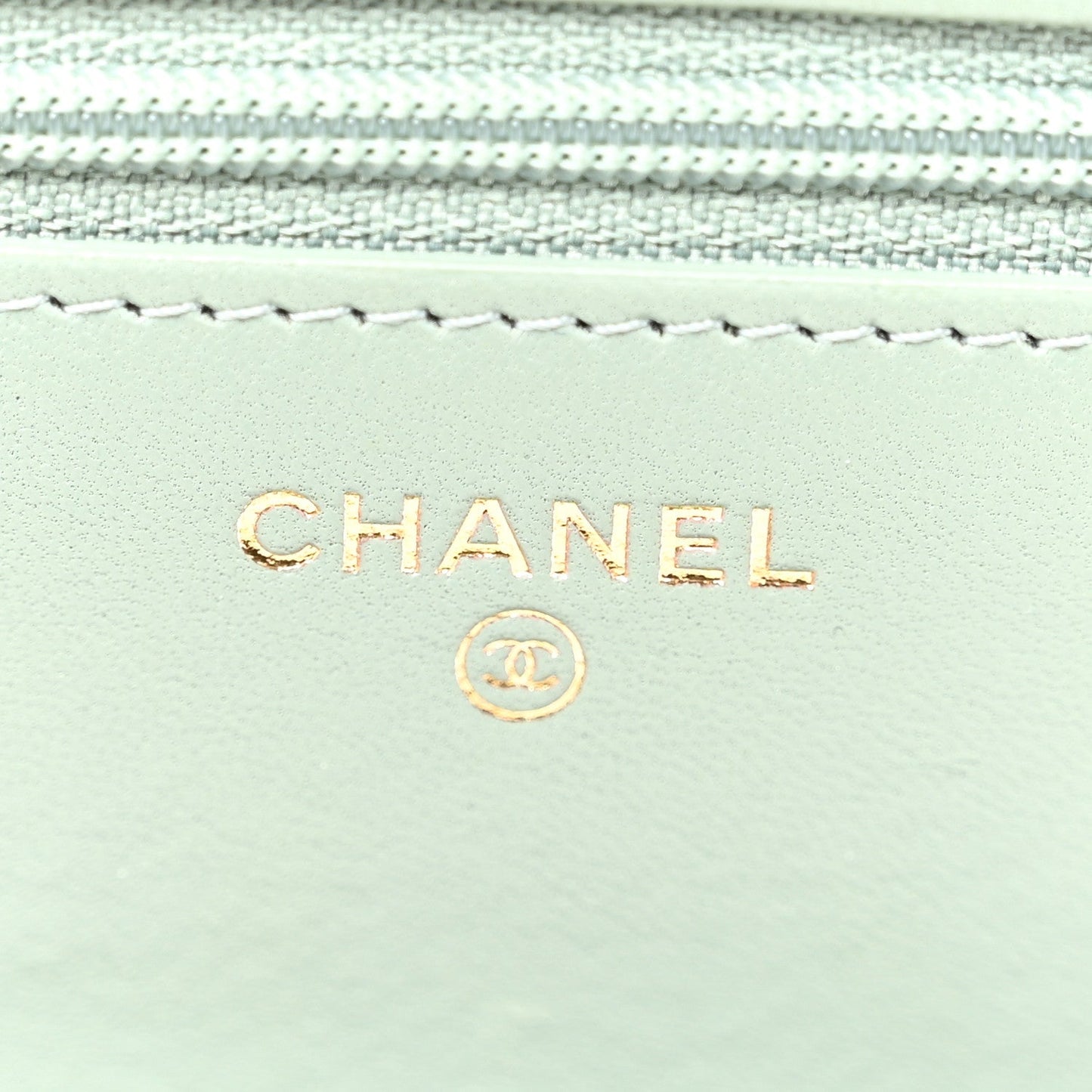 Lambskin Quilted Trendy CC Wallet On Chain WOC Grey