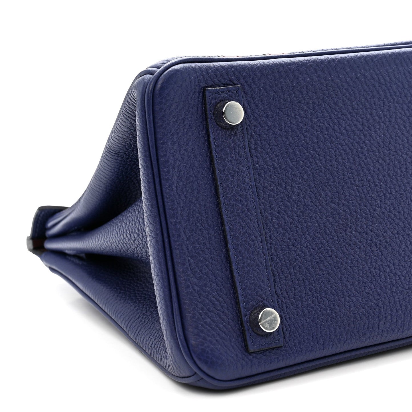Togo Swift Officier Birkin 25 Bleu Encre Bordeaux