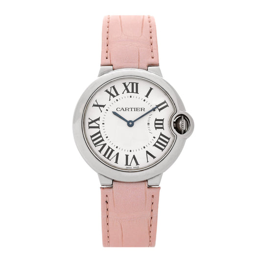 Stainless Steel Alligator 36mm Ballon Bleu De Cartier Quartz Watch
