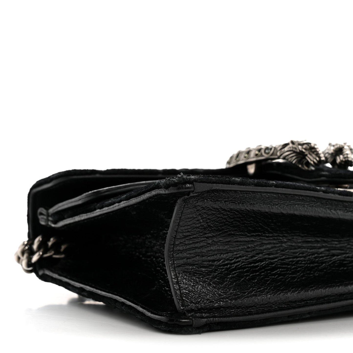 Velvet Skipper Crystal GG Monogram Small Dionysus Shoulder Bag Black Black Diamond