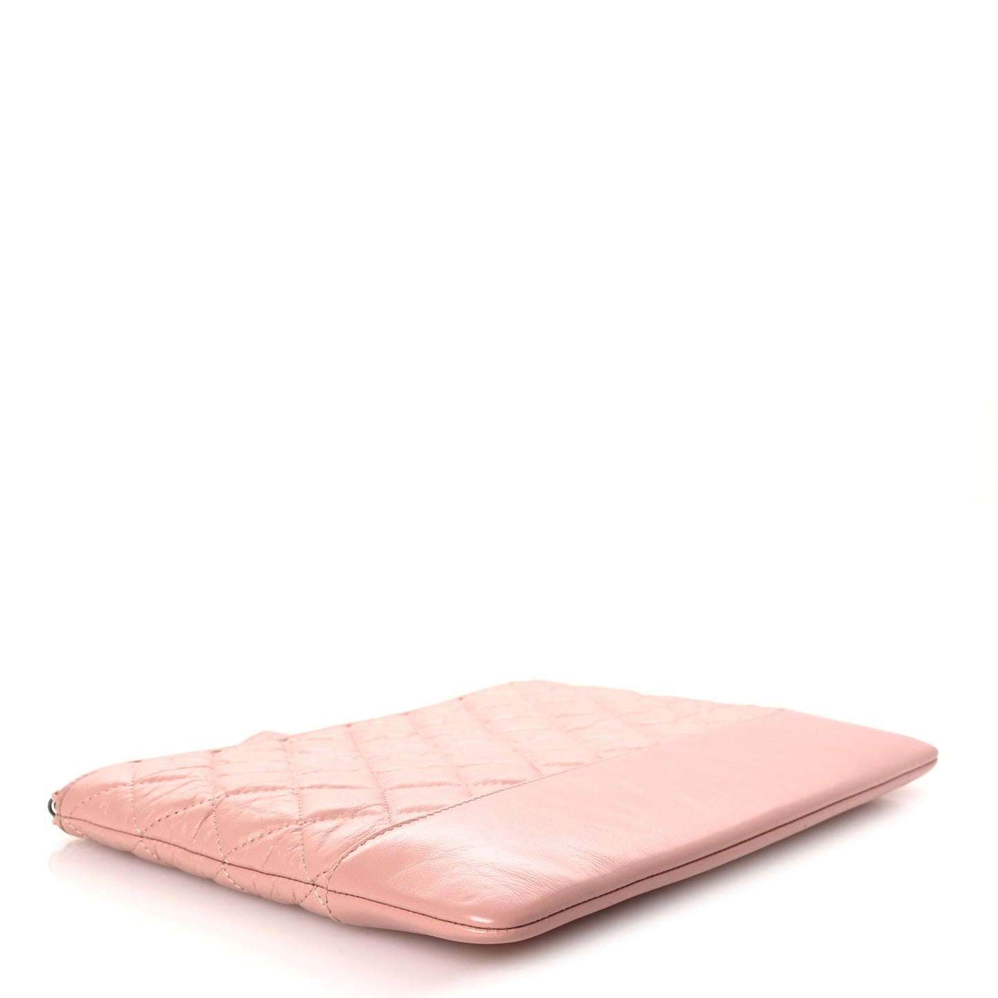Aged Calfskin Quilted Medium Gabrielle Cosmetic Case Pink