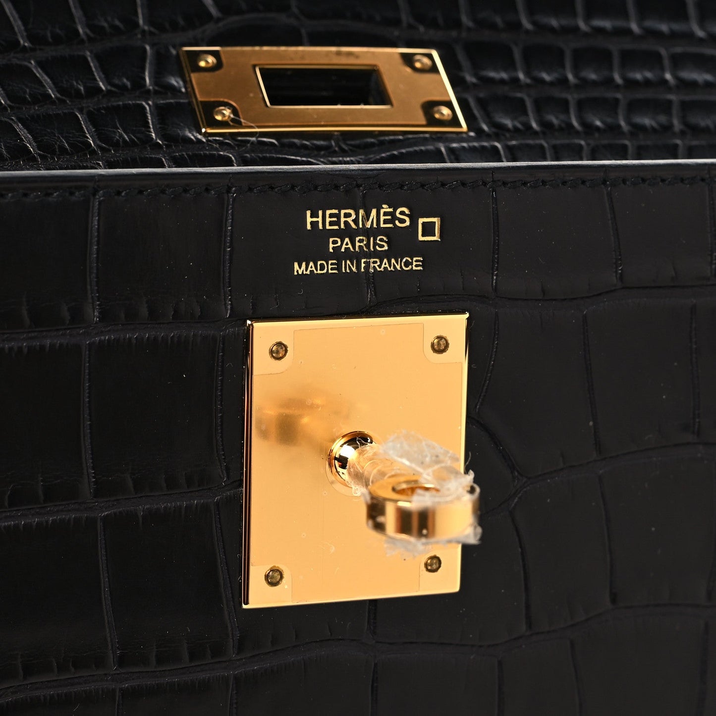 Matte Alligator Kelly Retourne 28 Black