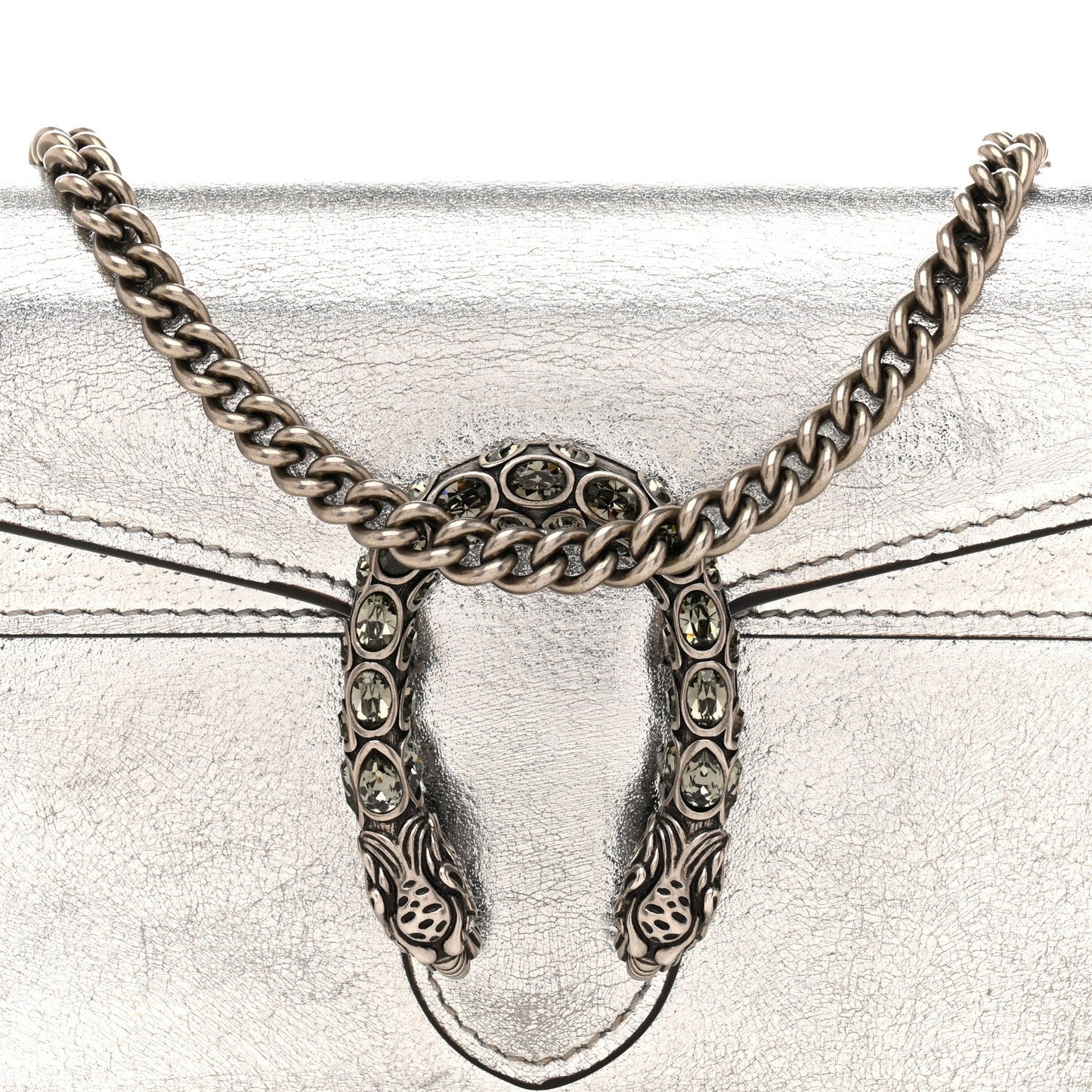 Metallic Calfskin Super Mini Dionysus Shoulder Bag Silver