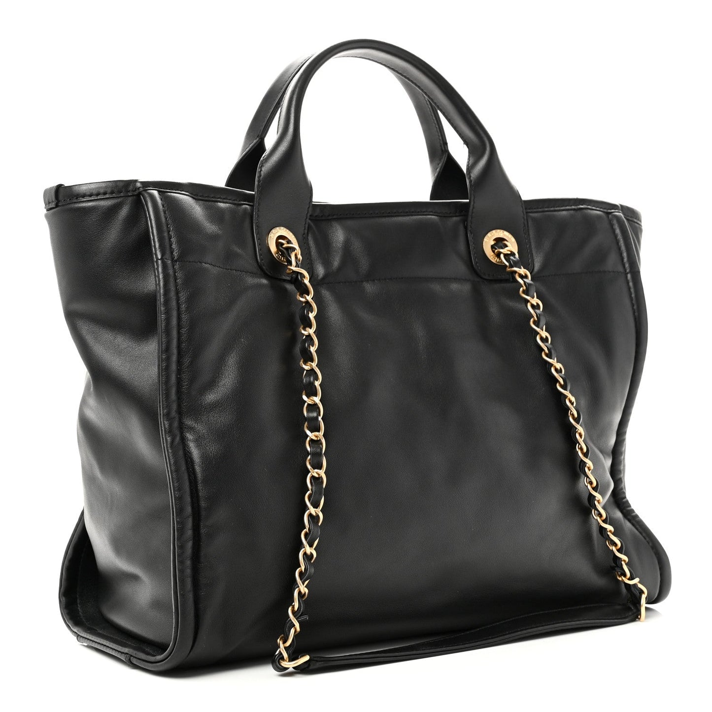 Calfskin Small Deauville Tote Black