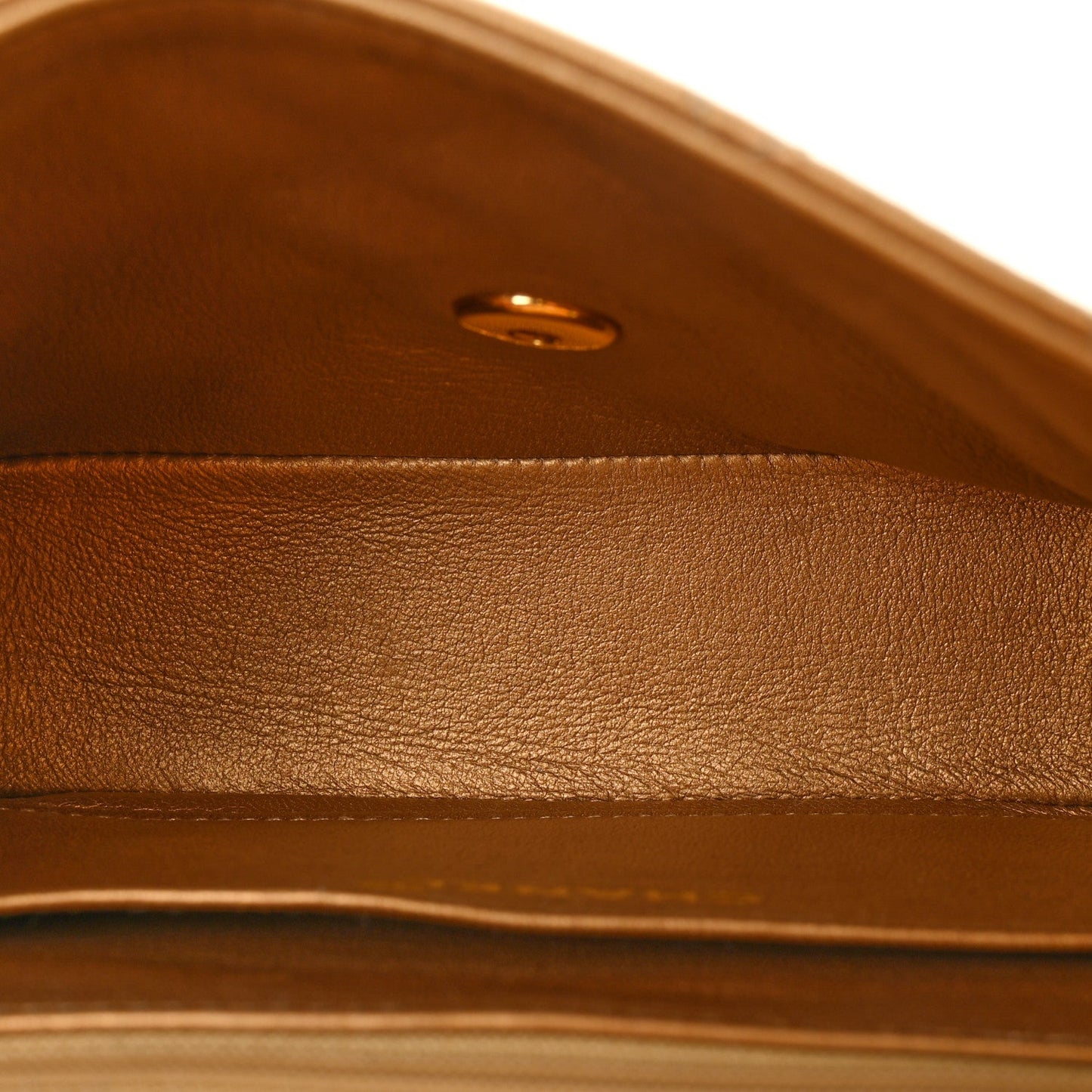 Metallic Lambskin Quilted Mini Square Flap Bronze