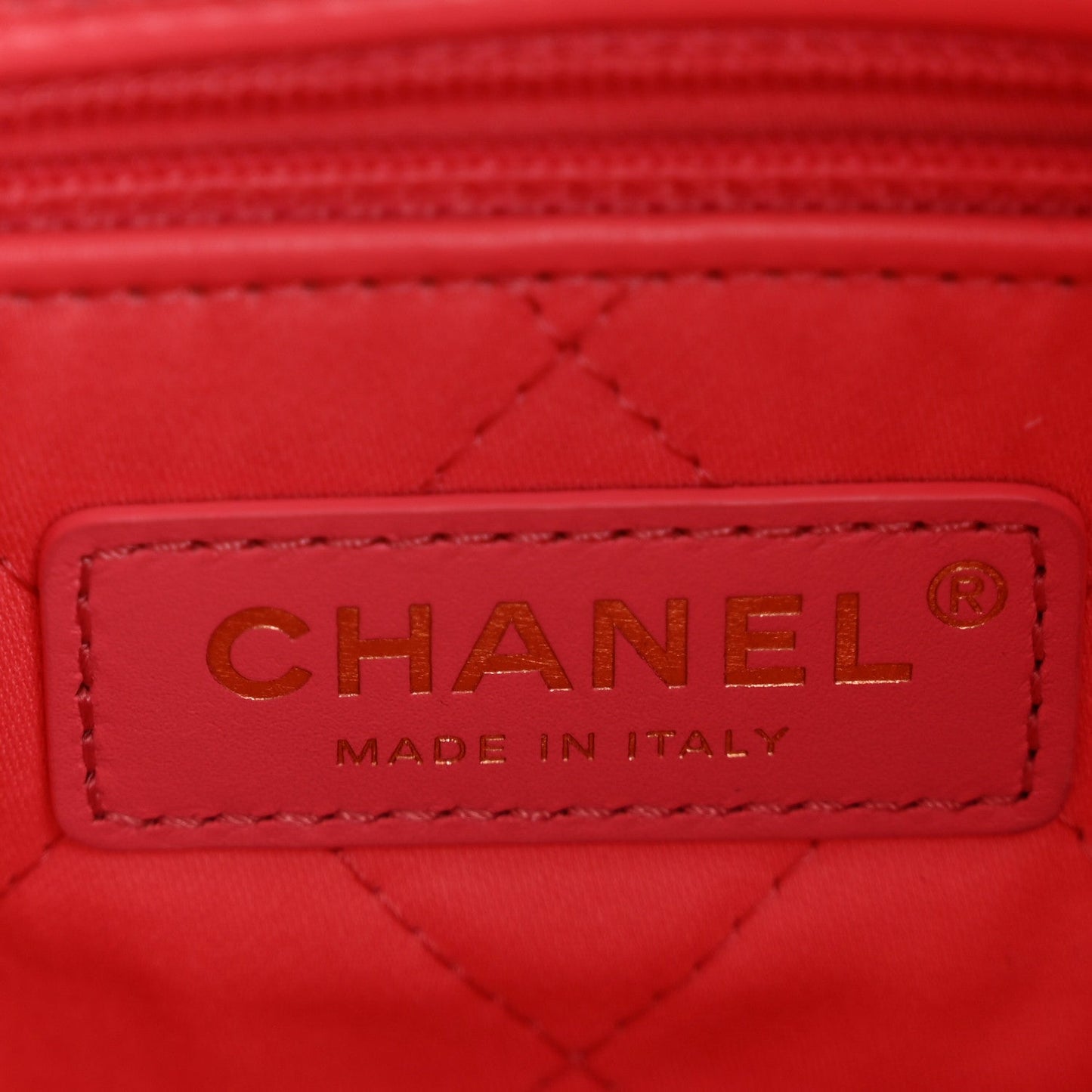 Shiny Calfskin Quilted Small Chanel 22 Coral Pink