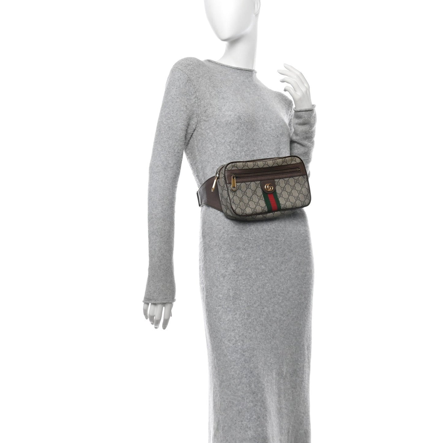 Soft GG Supreme Monogram Medium Ophidia Belt Bag Dark Brown