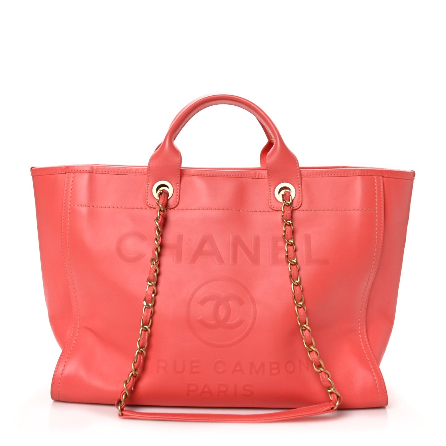 Calfskin Medium Deauville Tote Pink