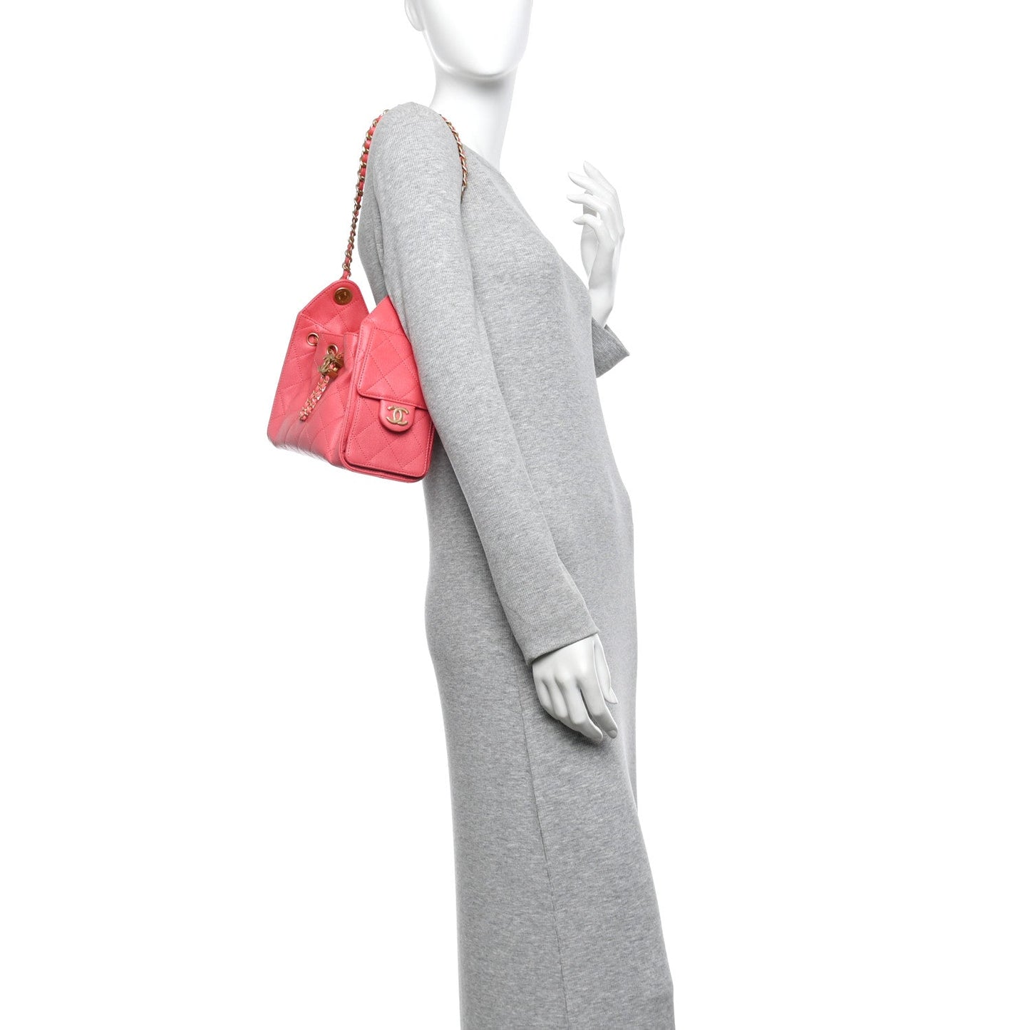 Caviar Quilted Mini Chanel 25 Handbag Coral