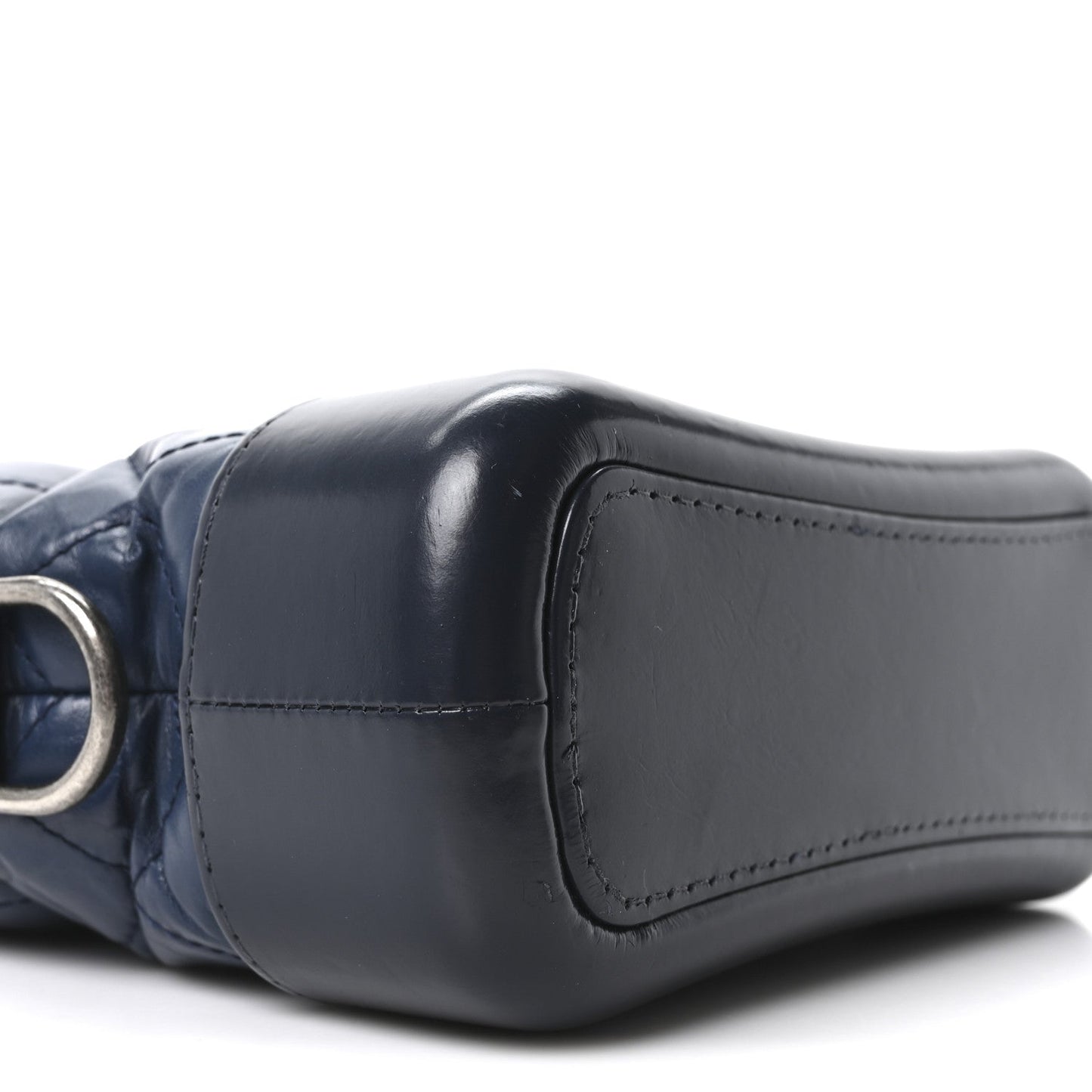 Aged Calfskin Quilted Small Gabrielle Hobo Navy