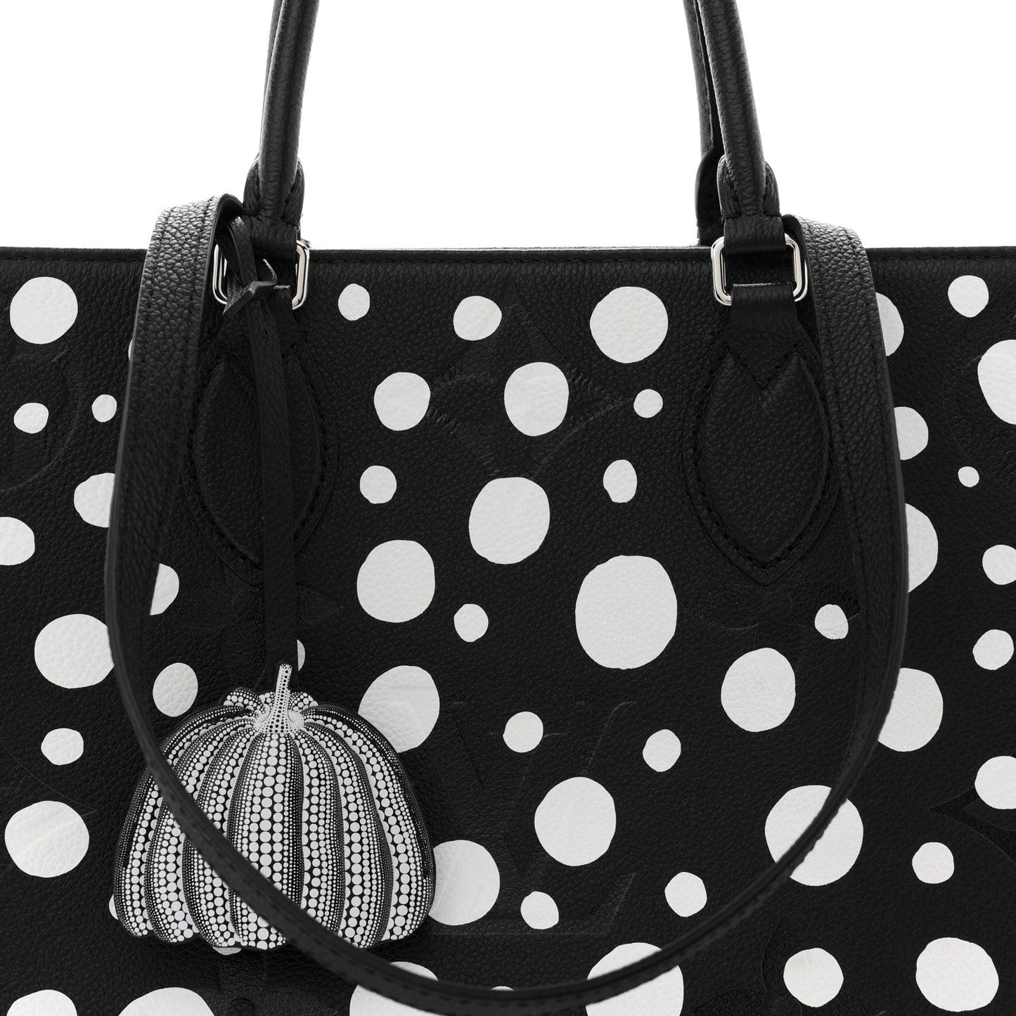 Monogram Kusama Dots Onthego MM Black White