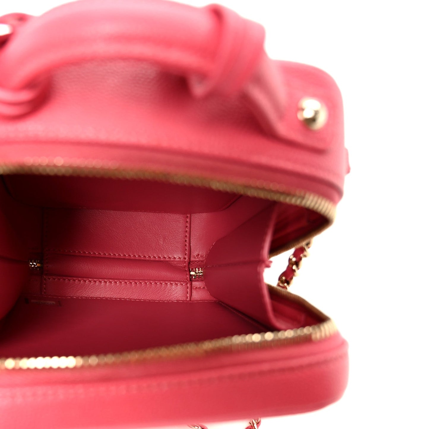 Caviar Quilted CC North South Filigree Vanity Case Pink