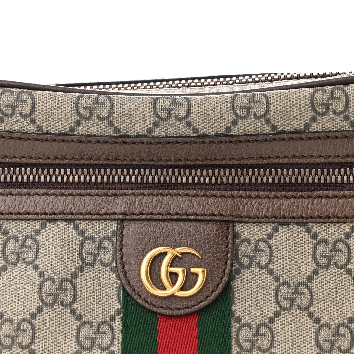 Soft GG Supreme Monogram Medium Ophidia Belt Bag Dark Brown