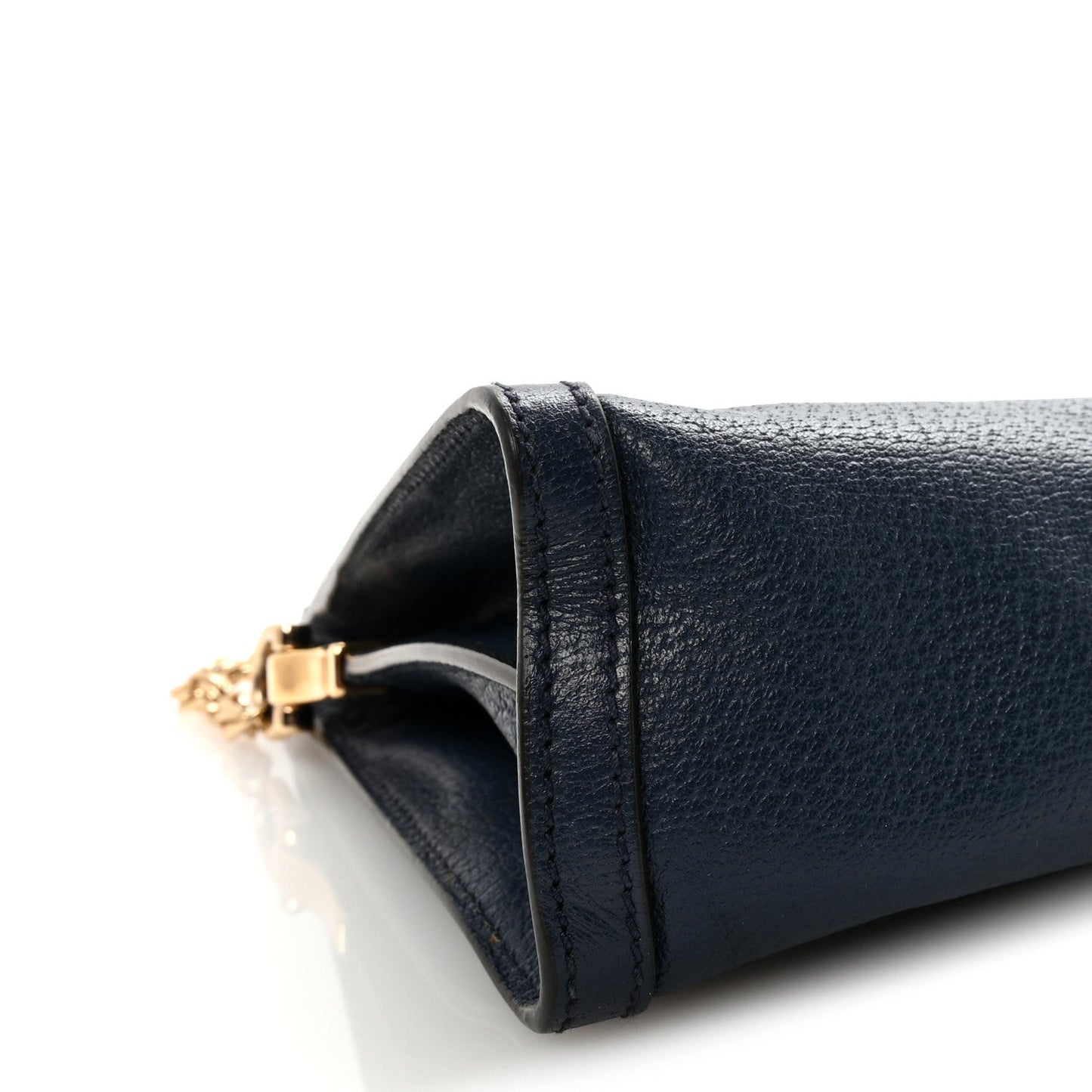 Textured Calfskin Web Medium Ophidia Chain Shoulder Bag Blue Agata
