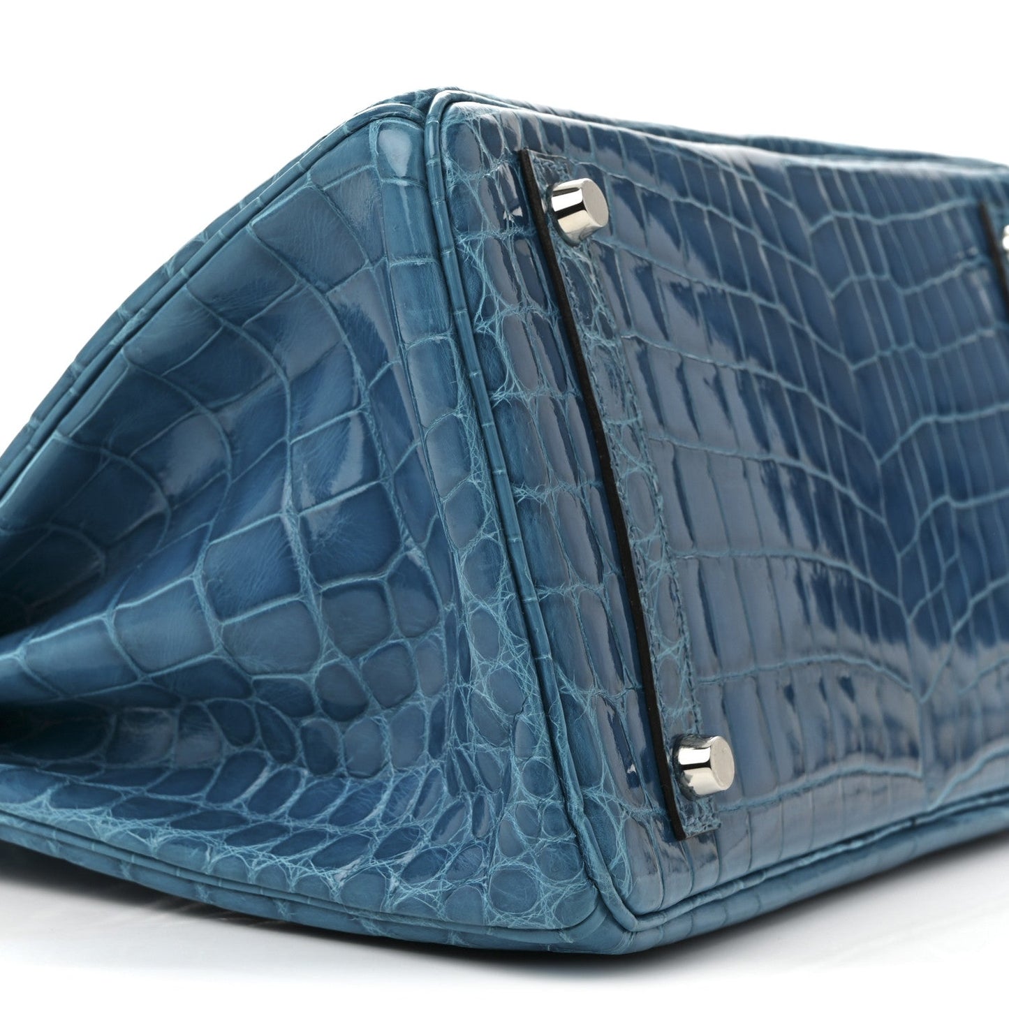 Shiny Niloticus Crocodile Birkin 30 Bleu Izmir