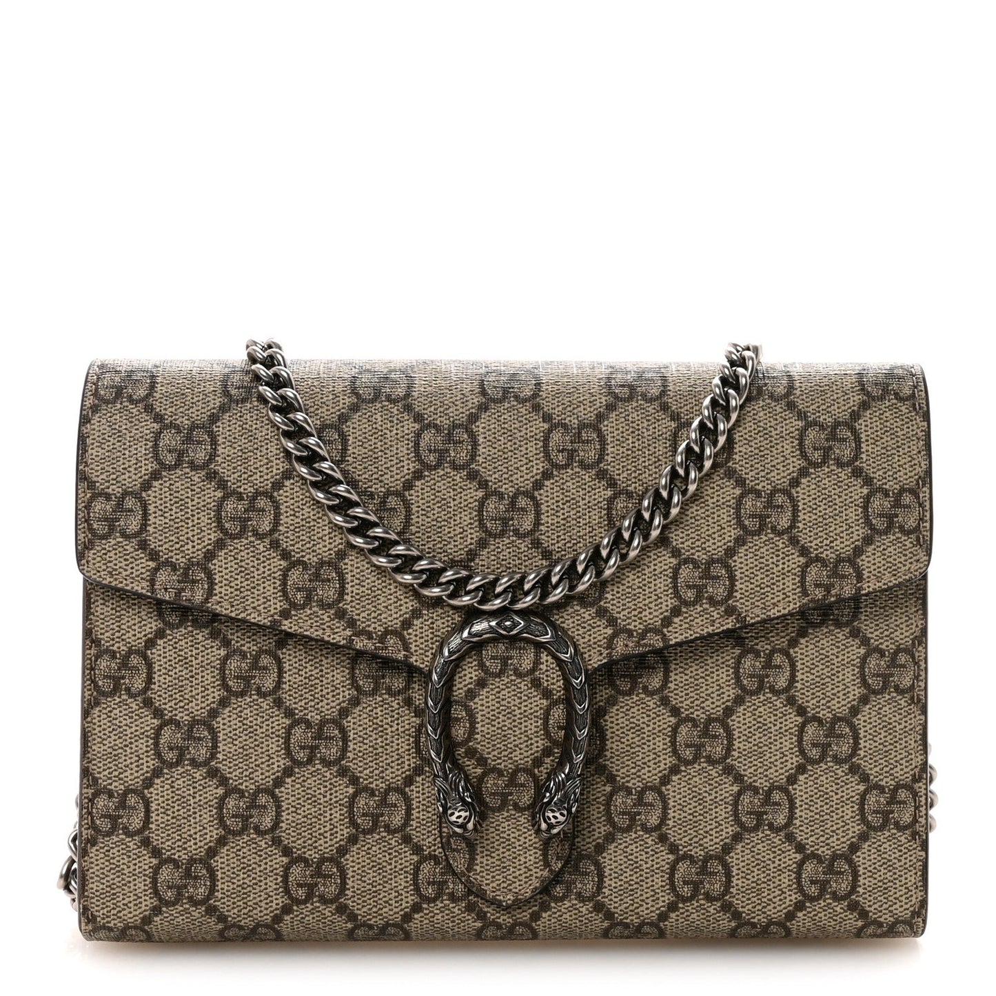 GG Supreme Monogram Mini Dionysus Chain Wallet Beige Taupe