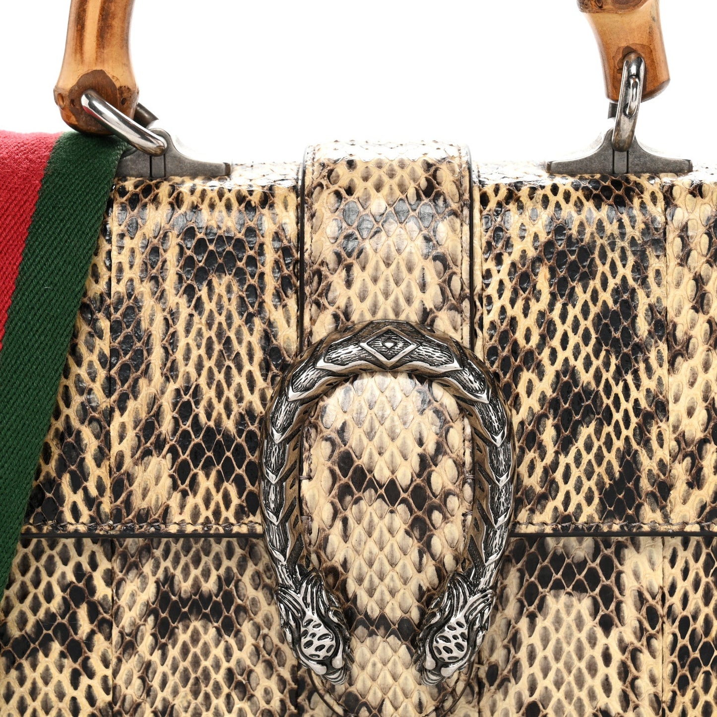Snakeskin Bamboo Web Mini Dionysus Top Handle Bag