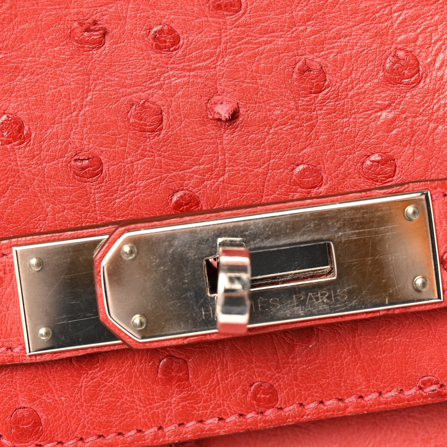 Ostrich Birkin 30 Rouge Vif